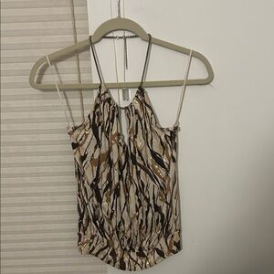 Express Women's Camisole - Brown and Cream